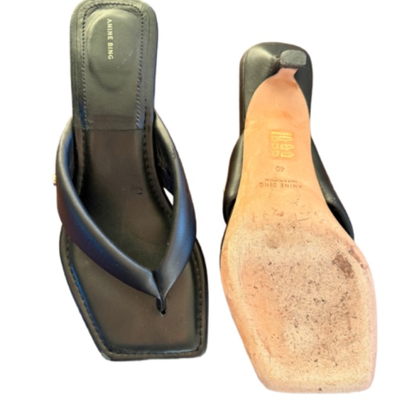 Anine Bing Viola Leather slip on kitten heel Sandal Size 10 or 40 EU - Picture 7 of 8